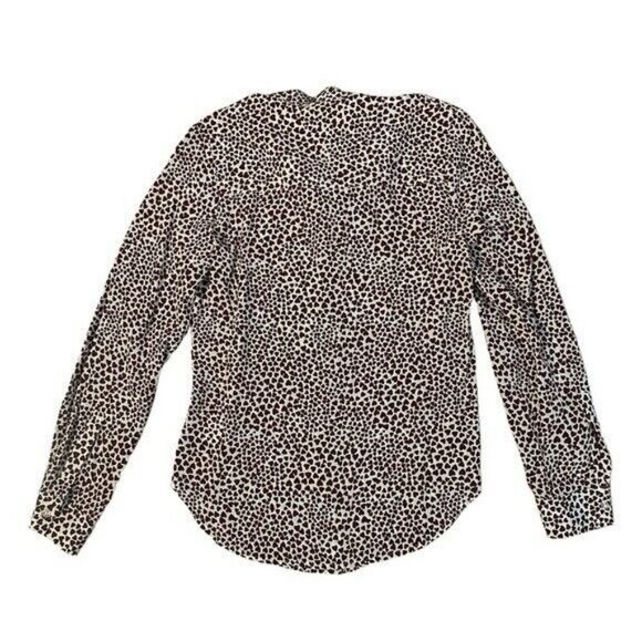 Anine Bing Holly Heart-Print Silk Blouse Size XS - Picture 3 of 5